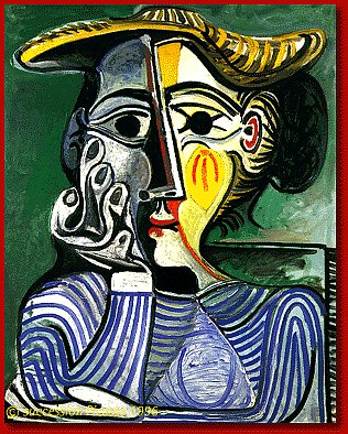 戴黄帽子的女人(杰奎琳) Woman with yellow hat (Jacqueline) (1961)，巴勃罗·毕加索