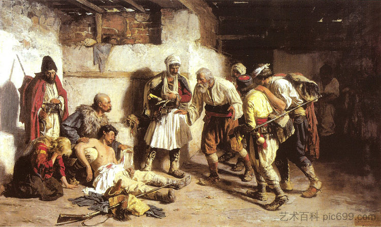 受伤的黑山 The Wounded Montenegrin (1882)，帕亚约万诺维奇