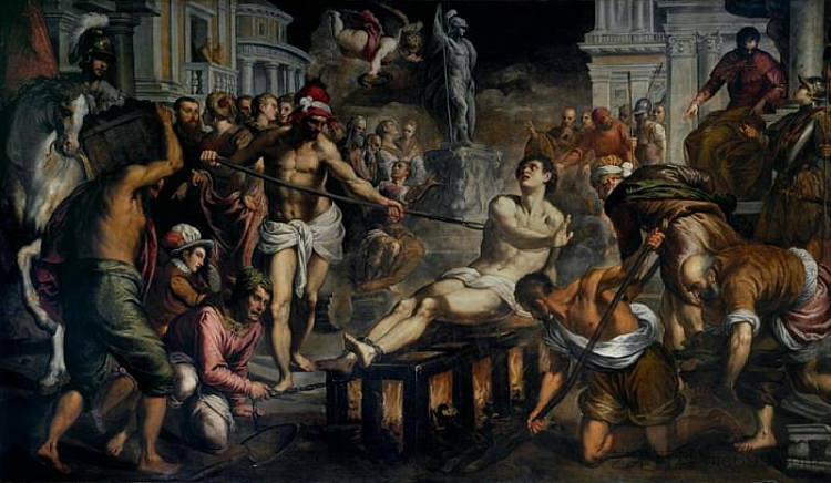 圣劳伦斯殉难 The Martyrdom of St Lawrence (1575)，Palma il Giovane