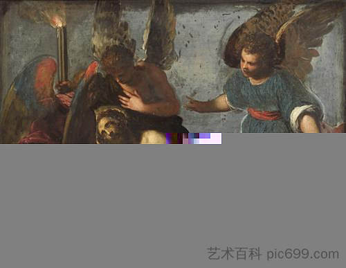 死去的基督,被天使哭泣 Toter Christus, Von Engeln Beweint,Palma il Giovane