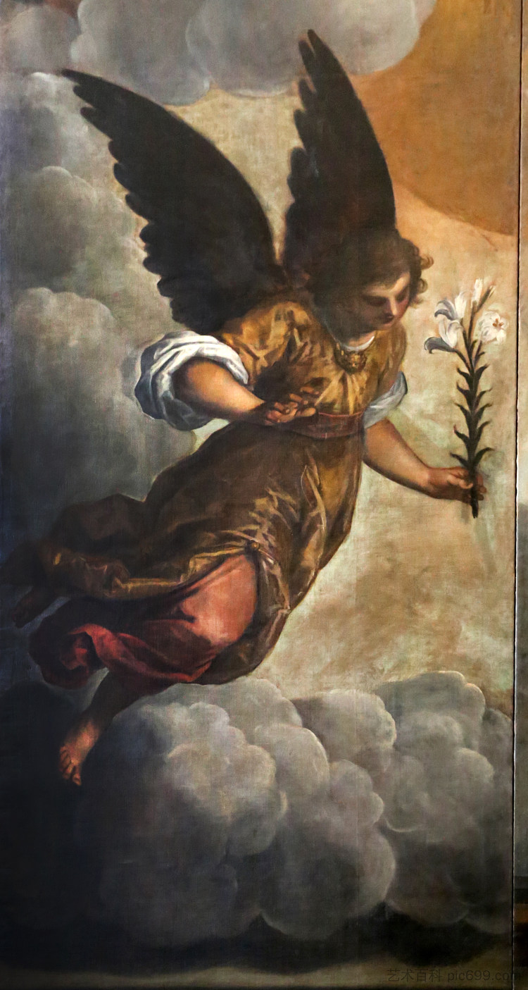 天使报喜（详情） Annunciazione (detail) (c.1628)，Palma il Giovane