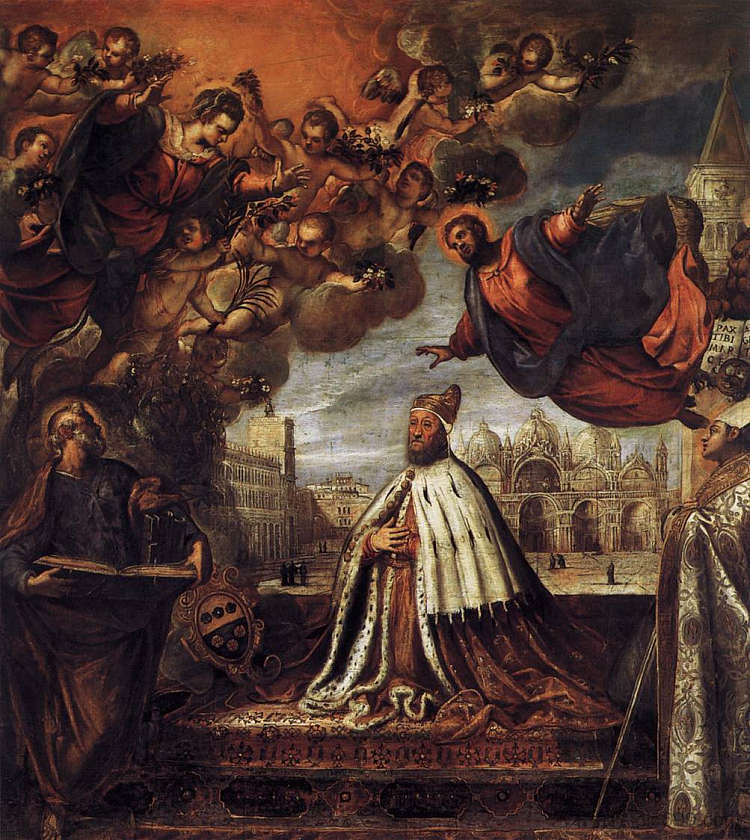 总督彼得罗·洛雷丹恳求圣母 Doge Pietro Loredan Beseeching the Virgin,Palma il Giovane