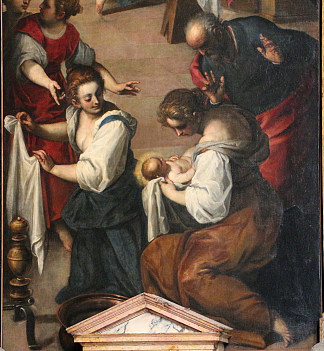 玛利亚诞生（局部） Natività Di Maria (detail) (1603)，Palma il Giovane