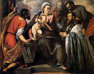 圣母子与圣徒 Virgin and Child with Saints (1575)，Palma il Giovane