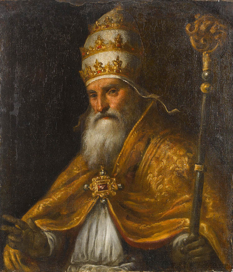 教皇庇护五世的肖像 Portrait of Pope Pius V，Palma il Giovane