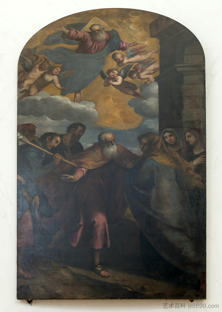 圣约阿希姆与圣安妮的会面 Incontro di San Gioacchino con Santa Anna (c.1628)，Palma il Giovane