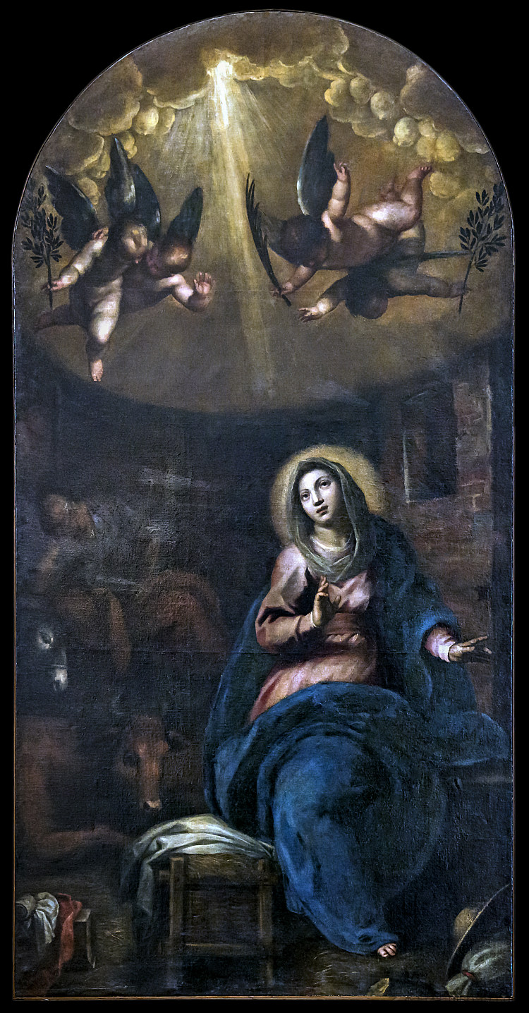 威尼斯圣热雷米亚教堂 - 帕尔马圣母玛利亚的分娩期望 1628 Chiesa Di San Geremia Venezia - L'aspettazione Del Parto Di Maria Vergine Di Palma Il Giovane 1628 (c.1628),Palma il Giovane