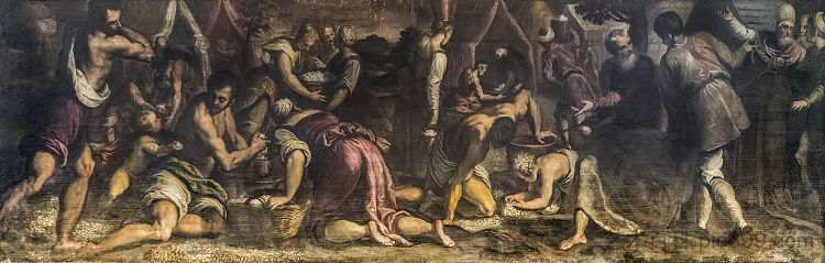 甘露的后裔 The Descent of Manna (1575)，Palma il Giovane