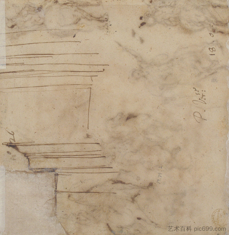 柱顶草图 Sketch for An Entablature (1628)，Palma il Giovane