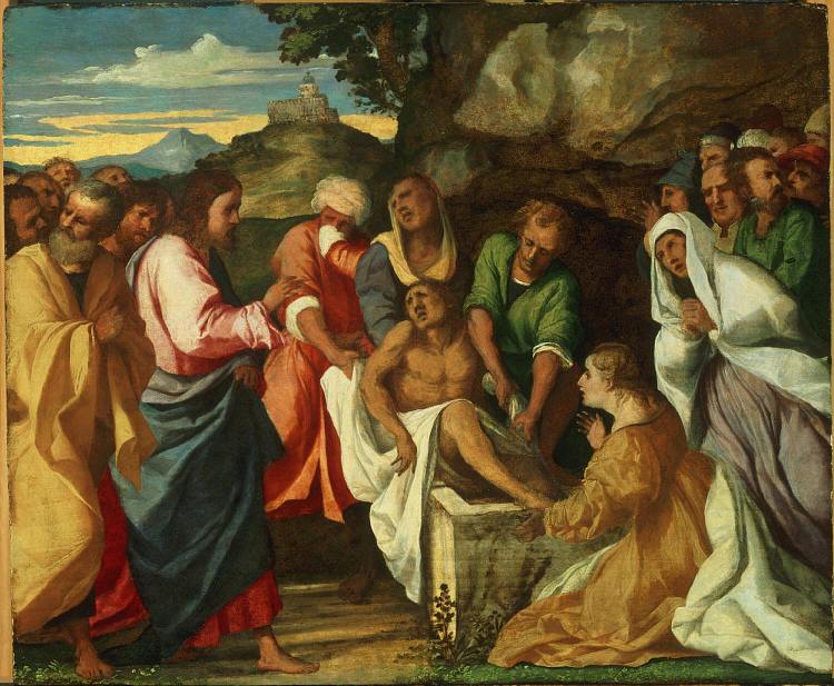 拉撒路的复活 The Raising of Lazarus (1514)，老棕榈