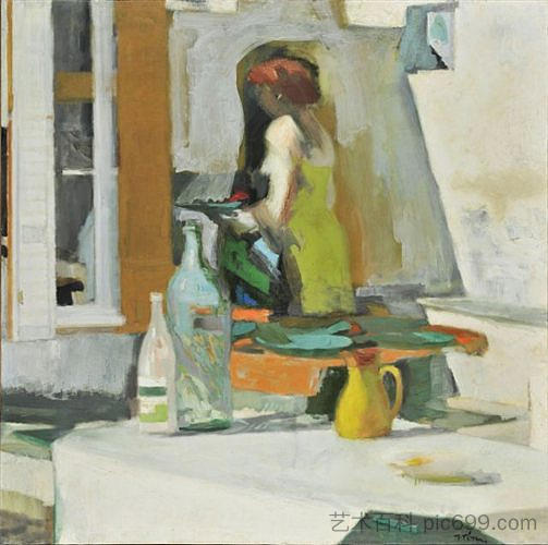 与女孩和静物的构图 Composition with girl and still life，班乃奥蒂斯·泰特西斯