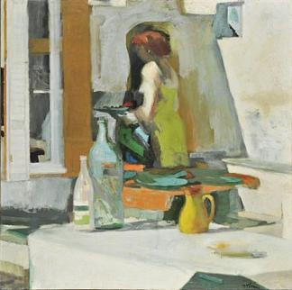 与女孩和静物的构图 Composition with girl and still life，班乃奥蒂斯·泰特西斯