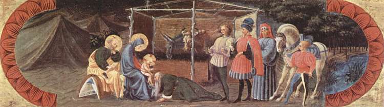 三皇子的场景崇拜 Scene Adoration of the Three Kings (1435 - 1440)，保罗·乌切洛
