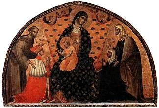 总督弗朗切斯科·丹多洛和他的妻子赠送给麦当娜 Doge Francesco Dandolo and His Wife Presented to the Madonna (1339)，保罗·韦内齐亚诺