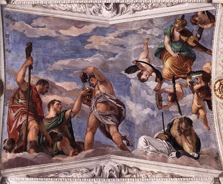 巴克斯、韦尔图努斯和土星 Bacchus, Vertumnus and Saturn (1560 - 1561)，保罗·委罗内塞