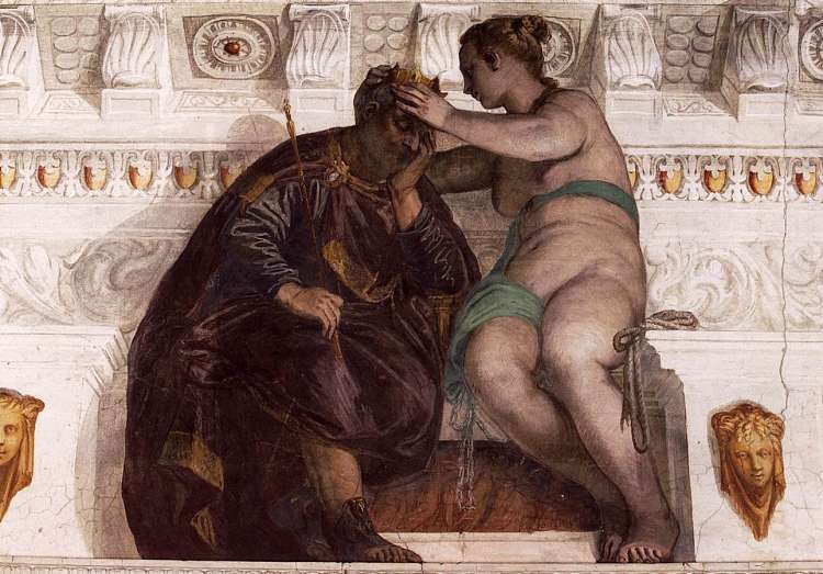 为沉睡的人加冕的机会 Chance Crowning a Sleeping Man (1560 - 1561)，保罗·委罗内塞