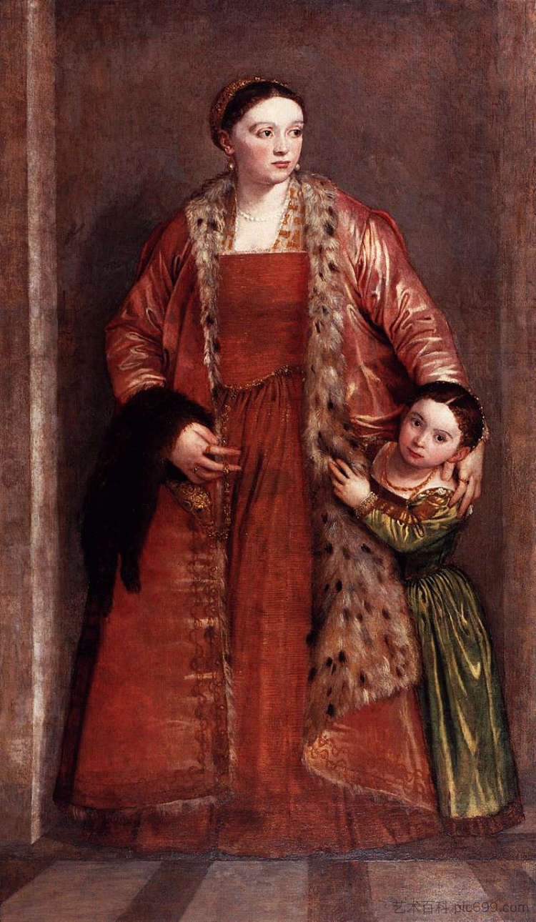 Livia da Porto Thiene和她的女儿Porzia Livia da Porto Thiene and her Daughter Porzia (1551 - 1552),保罗·委罗内塞