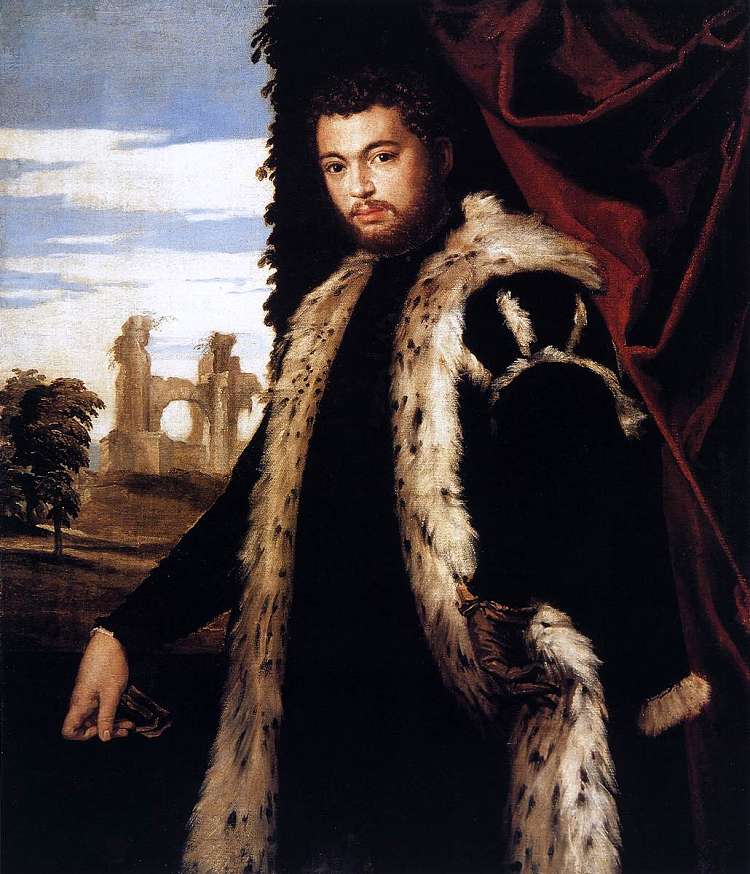 一个穿着猞猁皮毛的年轻人的肖像 Portrait of a Young Man Wearing Lynx Fur (1551 - 1553)，保罗·委罗内塞