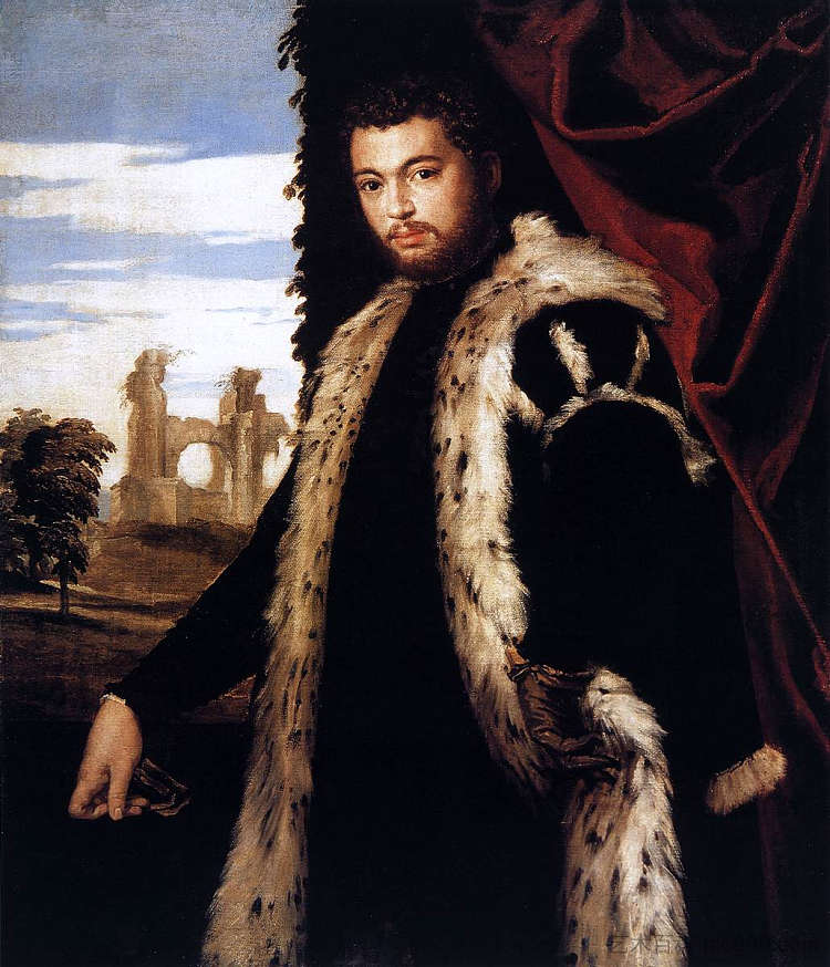 一个穿着猞猁皮毛的年轻人的肖像 Portrait of a Young Man Wearing Lynx Fur (1551 - 1553),保罗·委罗内塞