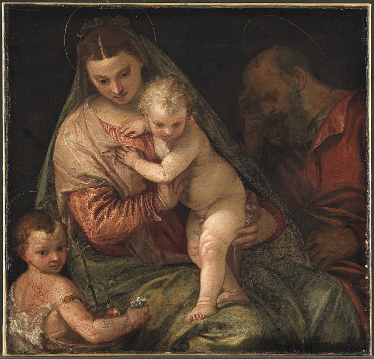 圣家与婴儿施洗者圣约翰 The Holy Family with the Infant St. John the Baptist (1550 - 1575)，保罗·委罗内塞