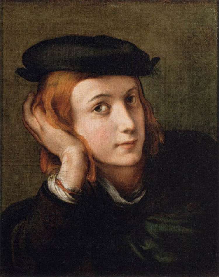 一个年轻人的肖像 Portrait of a Young Man (1525)，帕米贾尼诺