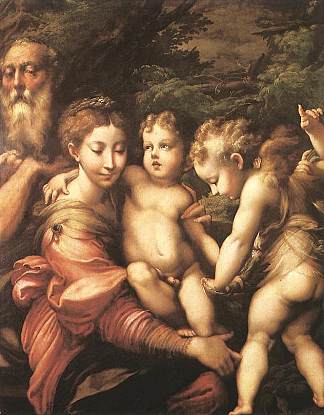 在飞往埃及的航班上休息 Rest on the Flight to Egypt (1524)，帕米贾尼诺