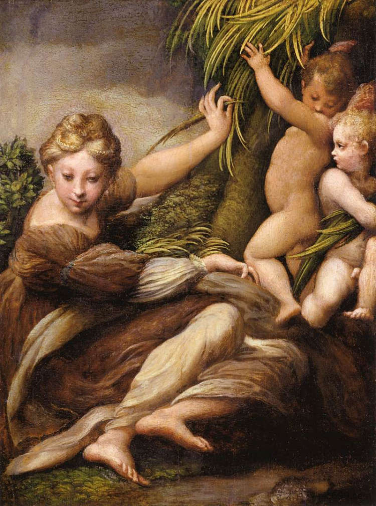 圣母子与天使 Virgin and Child with an Angel (c.1523),帕米贾尼诺