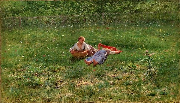在田野里休息 Riposo Nei Campi (1899)，帕斯夸莱·塞洛米
