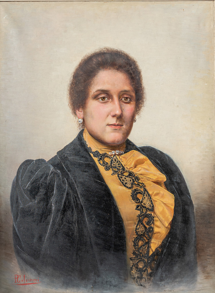 庞诺夫人的肖像 Ritratto Della Signora Ponno，帕斯夸莱·塞洛米