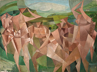 风景中的七个人物 Seven Figures in a Landscape (1950)，保罗阿克曼