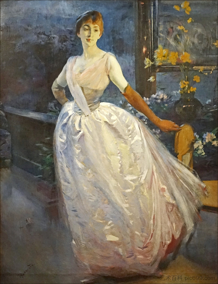 罗杰·乔丹夫人的肖像 Portrait de Madame Roger Jourdain (1885),保罗-阿尔伯特·贝斯纳德