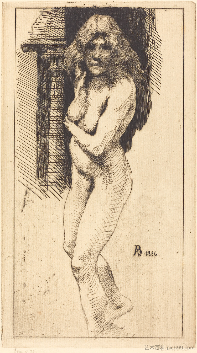 裸体站立的卡门 Carmen Standing in the Nude,保罗-阿尔伯特·贝斯纳德