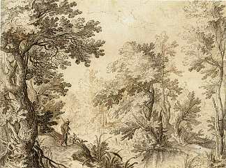 森林泳池 A Forest Pool (1600)，保罗·布利尔