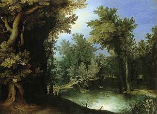 有沼泽的景观 Landscape with a Marsh (1595)，保罗·布利尔