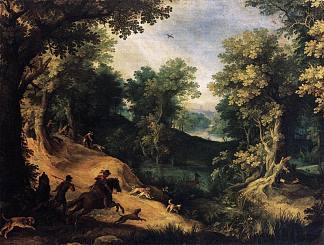 雄鹿狩猎 The Stag Hunt (1595)，保罗·布利尔