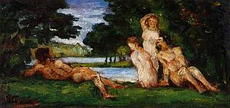 游泳者 Bathers (1870)，保罗·塞尚