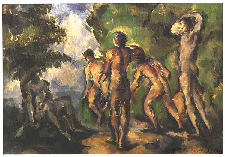 休息的沐浴者 Bathers at Rest (c.1904)，保罗·塞尚