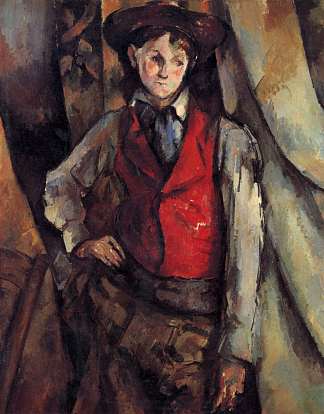 穿红色背心的男孩 Boy in a Red Vest (1888)，保罗·塞尚