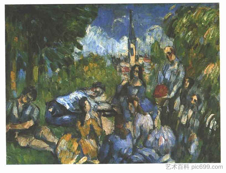 草地上的午餐 A Lunch on the Grass (1876 - 1877)，保罗·塞尚