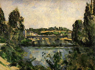 蓬图瓦兹的桥和瀑布 Bridge and Waterfall at Pontoise (1881)，保罗·塞尚