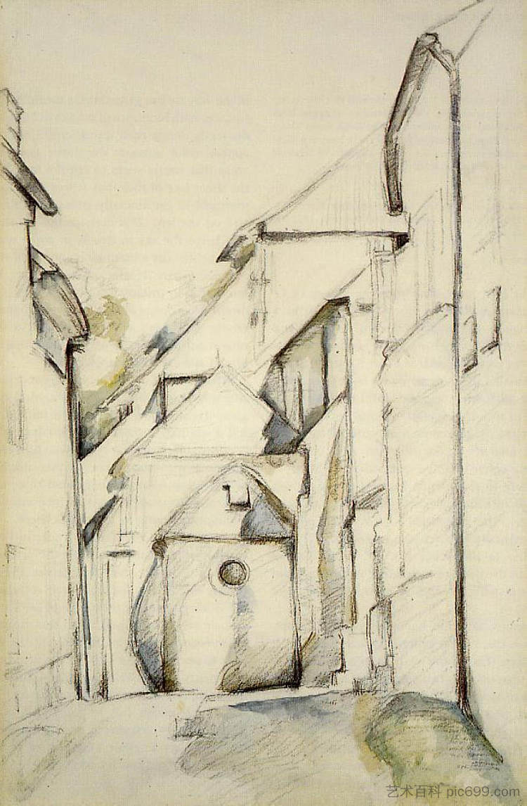 埃文圣皮埃尔教堂 Church of Saint-Pierre in Avon (c.1894)，保罗·塞尚