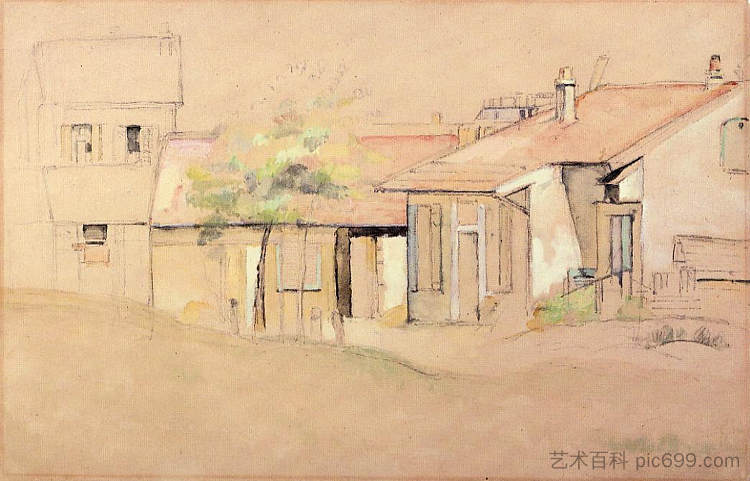 别墅 Cottages (c.1885)，保罗·塞尚