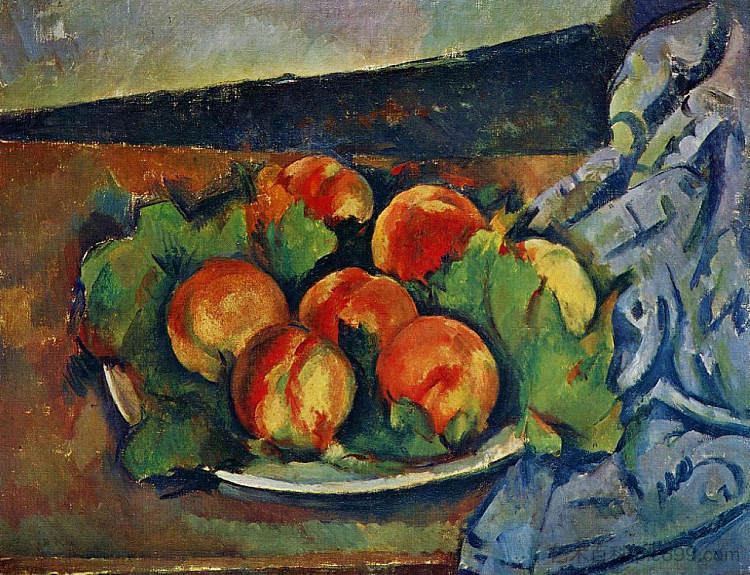 桃子菜 Dish of Peaches (c.1894),保罗·塞尚