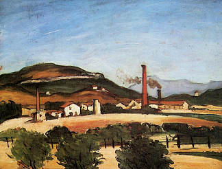 岑格勒山附近的工厂 Factories Near Mont de Cengle (c.1870)，保罗·塞尚