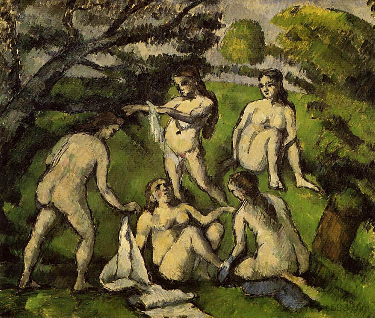 五个沐浴者 Five Bathers (1878)，保罗·塞尚