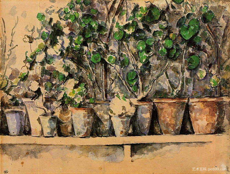 花盆 Flower Pots (c.1887)，保罗·塞尚