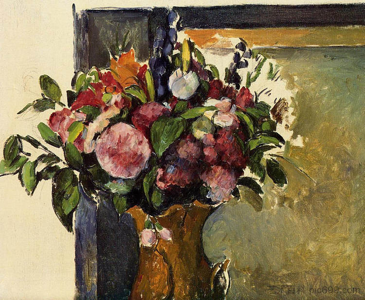 花瓶里的花 Flowers in a Vase (c.1882),保罗·塞尚