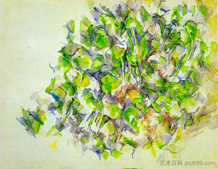 树叶 Foliage (c.1900)，保罗·塞尚