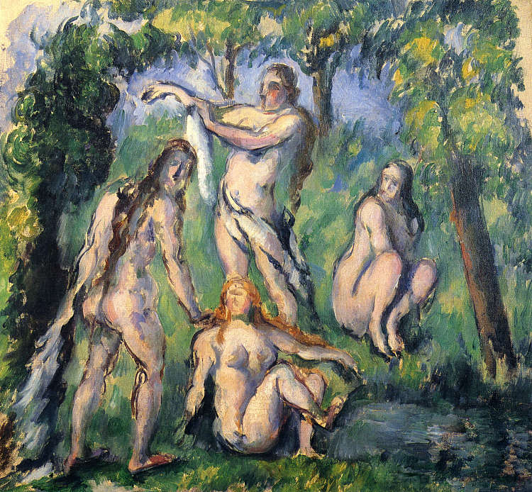 四个泳客 Four Bathers (1880)，保罗·塞尚