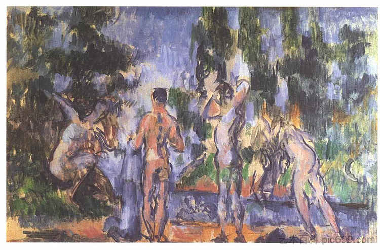 四个游泳者 Four Bathers (1890)，保罗·塞尚